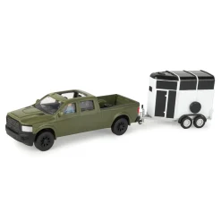 1/32 Green Pickup Truck 5-Piece Horse Trailer Set
