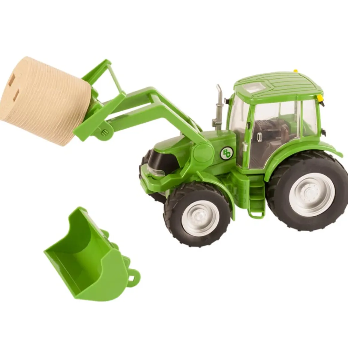 1/20 Green Tractor with Loader Bucket, Bale and Bale Forks by Big Country Toys
