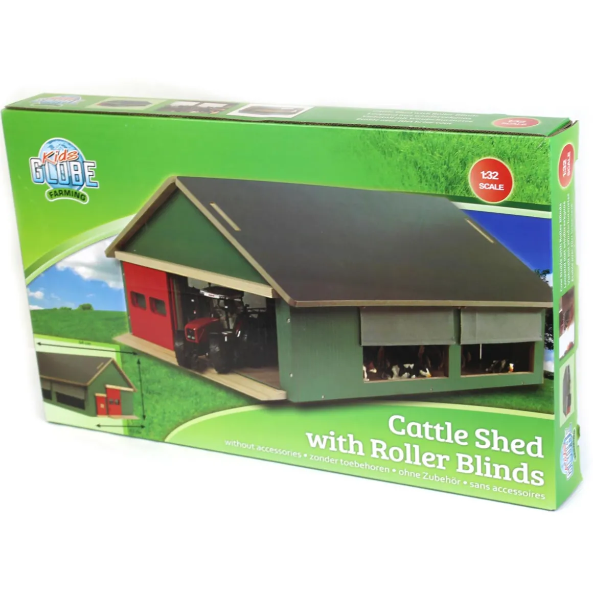 1/32 Green Wooden Stable with Windbreak Netting by Kids Globe