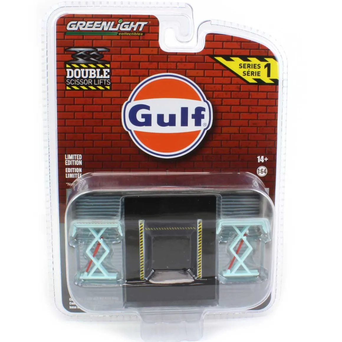 1/64 Gulf Oil Double Scissor Lift, Automotive Double Scissor Lifts Series 1