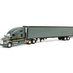1/64 Gunmetal Gray Kenworth T680 Sleeper with Tandem-Axle Reefer Trailer, DCP by First Gear