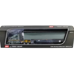 1/64 Gunmetal Gray Kenworth T680 Sleeper with Tandem-Axle Reefer Trailer, DCP by First Gear