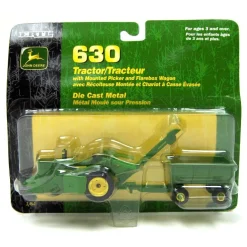 1/64 John Deere 630 Tractor with Mounted Picker & Wagon