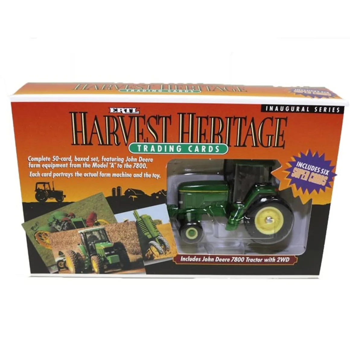 1/64 John Deere 7800 2WD with ERTL Harvest Heritage Inaugural Series Trading Cards