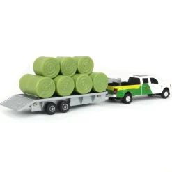 1/64 John Deere Ford F-350 Pickup & Trailer with 11 Round Bales