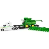 1/64 John Deere Freightliner Semi w/ S780 Combine & Lowboy Trailer