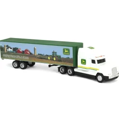 1/64 John Deere Freightliner C120 Semi with "Nothing Runs Like a Deere" Box Trailer