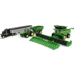 1/64 John Deere Harvesting Set w/ 8R 370 Tractor, Grain Cart, X9 1100 Combine & Grain Semi