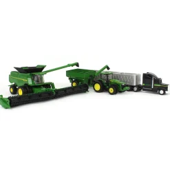 1/64 John Deere Harvesting Set w/ 8R 370 Tractor, Grain Cart, X9 1100 Combine & Grain Semi