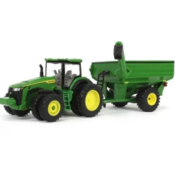 1/64 John Deere Harvesting Set w/ 8R 370 Tractor, Grain Cart, X9 1100 Combine & Grain Semi