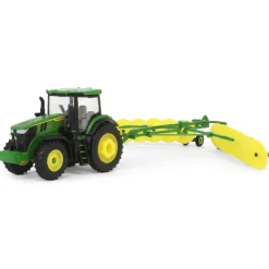1/64 John Deere Haying Set w/ W235R Windrower, 7R 250 Tractor, Hay Rake, 561R Baler & 6 Bales