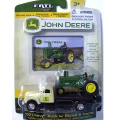 1/64 John Deere Styled A & 1950 Chevrolet Flatbed