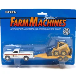 1/64 John Deere 4WD Pickup with Trailer & Skid Steer Loader