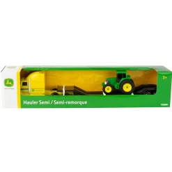 1/64 John Deere Yellow Semi, Lowboy & Tractor, Collect N Play Value Set