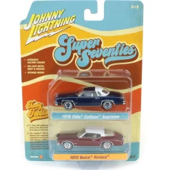 1/64 Johnny Lightning 1976 Oldsmobile Cutlass & 1972 Buick Riviera Super 70s Twin Pack