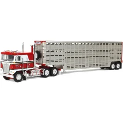 1/64 Kenworth K100 COE Flattop w/ 45ft Vintage Wilson Livestock Trailer, Koppes Truck Line, DCP by First Gear