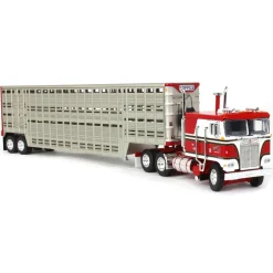 1/64 Kenworth K100 COE Flattop w/ 45ft Vintage Wilson Livestock Trailer, Koppes Truck Line, DCP by First Gear