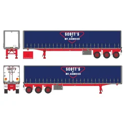 1/64 Kenworth K100 COE Flattop w/ Tri-axle Trailer, Scott's of Mt. Gambier, DCP by First Gear