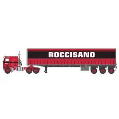 1/64 Kenworth K100 COE Flattop w/ Tri-axle Trailer, Roccisano, DCP by First Gear