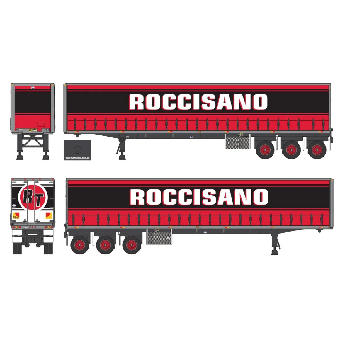 1/64 Kenworth K100 COE Flattop w/ Tri-axle Trailer, Roccisano, DCP by First Gear