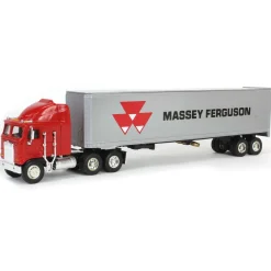 1/64 Kenworth K100E COE Semi with Massey Ferguson Box Trailer Bank