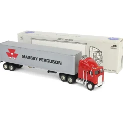 1/64 Kenworth K100E COE Semi with Massey Ferguson Box Trailer Bank