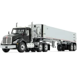 1/50 Kenworth T880, Black and Chrome, with East Genesis End Dump Trailer by First Gear