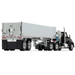 1/50 Kenworth T880, Black and Chrome, with East Genesis End Dump Trailer by First Gear