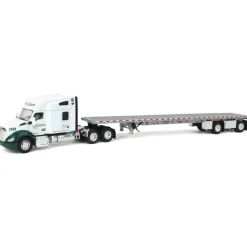 1/64 Kenworth T680 with Spread-Axle Flatbed Trailer, Evergreen Industries, DCP by First Gear