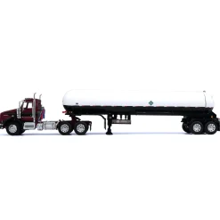 1/64 Kenworth T800 with Tandem Axle Propane Tanker, Burgundy & Black, DCP by First Gear