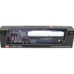1/64 Kenworth T800 with Tandem Axle Propane Tanker, Burgundy & Black, DCP by First Gear