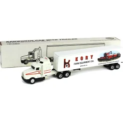 1/64 Kenworth T600A Semi Truck with Kory Farm Equipment "Transporting The American Harvest" Box Trailer by ERTL