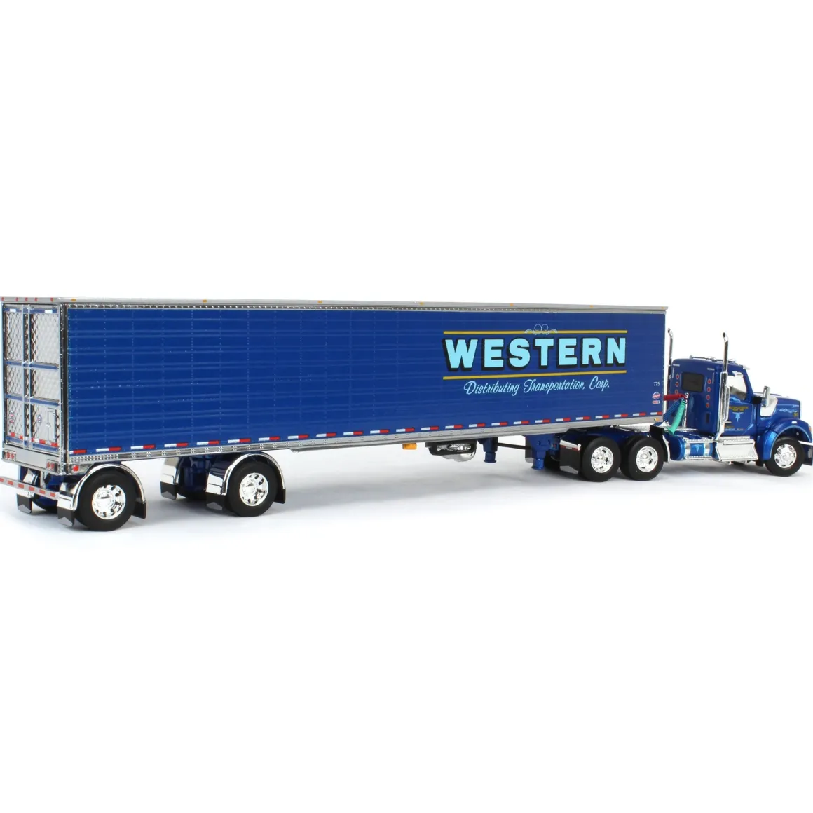 1/64 Kenworth W990 Day Cab with 53ft Utility Reefer Trailer, Western Distributing, DCP by First Gear