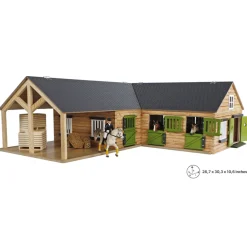 1/24 Kids Globe Wooden Horse Stable with 4 Boxes, Storage and Wash Box