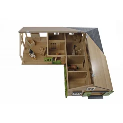 1/24 Kids Globe Wooden Horse Stable with 4 Boxes, Storage and Wash Box