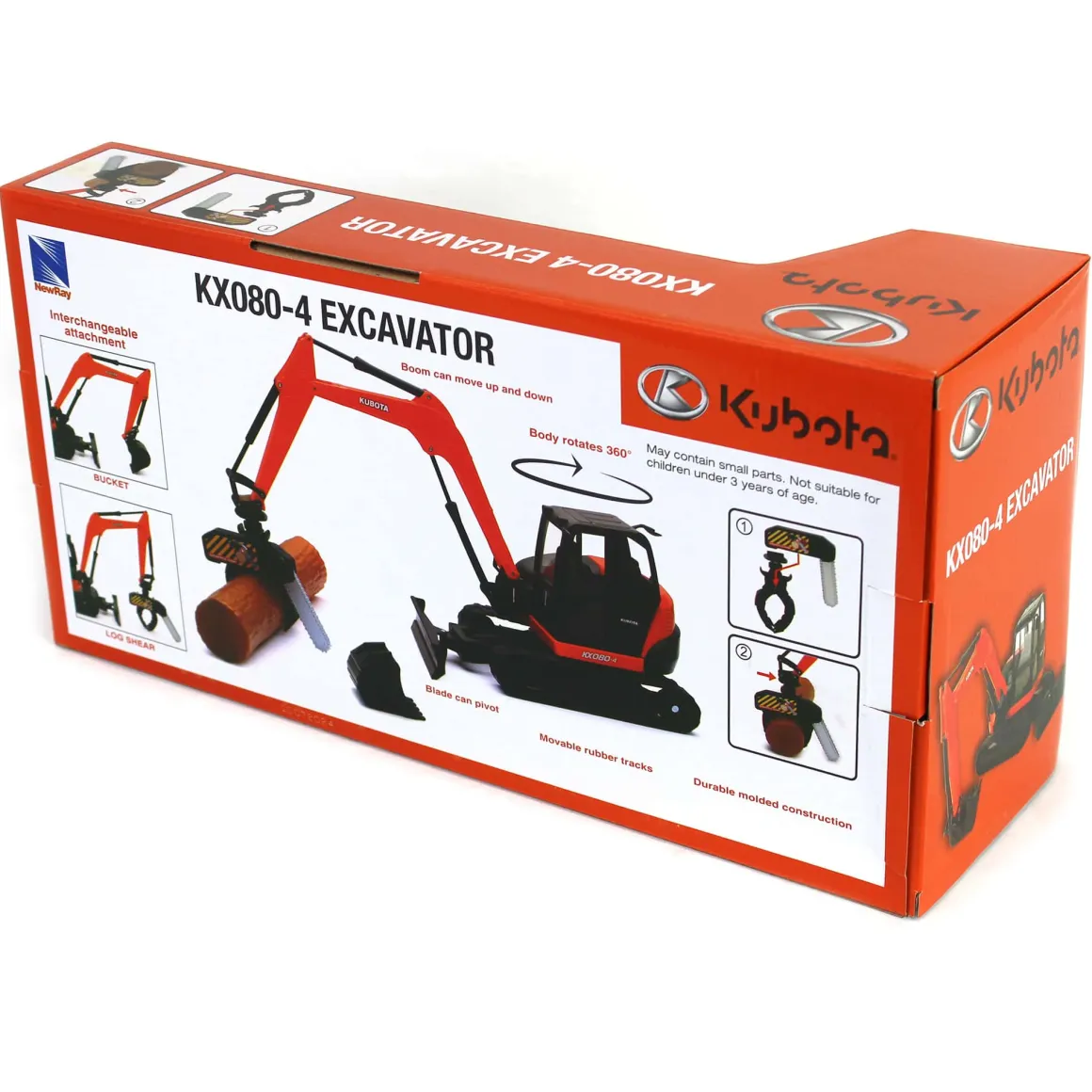 1/18 Kubota Excavator KX080-4 with Interchangeable Parts