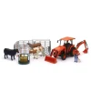 1/18 Kubota Tractor with Figure, Animals & Fence by New Ray