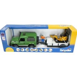 1/16 Land Rover Defender with Trailer, Mini Excavator, and Worker