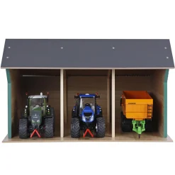 1/32 Large Farm Machinery 3 Bay Shed with High Roof