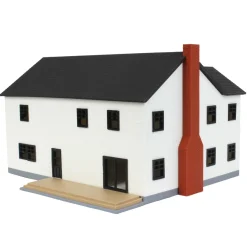1/64 Large Two Story Farm House with Porch,Deck and Chimney, Black and White, 3D Printed