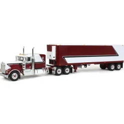 1/64 Legendary Red & White Kenworth W900A w/ 40ft Vintage Reefer Trailer, DCP by First Gear