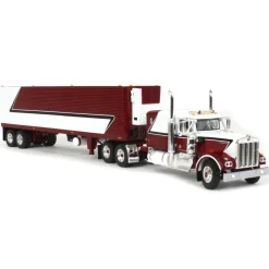 1/64 Legendary Red & White Kenworth W900A w/ 40ft Vintage Reefer Trailer, DCP by First Gear