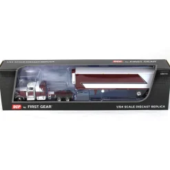 1/64 Legendary Red & White Kenworth W900A w/ 40ft Vintage Reefer Trailer, DCP by First Gear