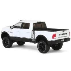 1/64 Lifted 2017 Dodge Ram 2500 Power Wagon Pickup Truck, White, Collaboration Exclusive