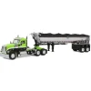 1/64 Lime Green & Black Kenworth W990 Day Cab with MAC Half Round End Dump Trailer, DCP by First Gear