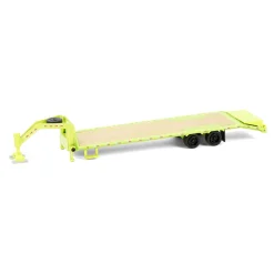 1/64 Lime Green Gooseneck Trailer with Red & White Conspicuity Stripes, Hobby Exclusive