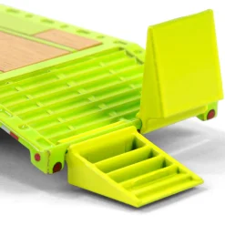 1/64 Lime Green Gooseneck Trailer with Red & White Conspicuity Stripes, Hobby Exclusive