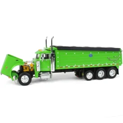 1/64 Lime Green Peterbilt 379 w/ Tri-axle MAC Dump Body, DCP by First Gear