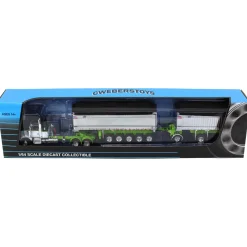 1/64 Lime/Chrome Kenworth T800 w/ Chrome East Genesis II End Dump Trailers, DCP by First Gear