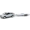 1/64 Limited Edition Stone Gray 2019 Ford F-150 with Gray Trailer by Auto World